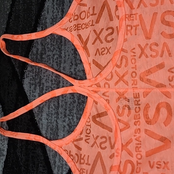 VINTAGE VS VSX SPORT RACERBACK STRAPPY ORANGE LOGO TANK-TOP - Picture 9 of 13